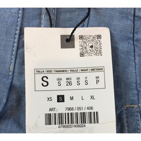 Zara Womens Dress Pants S Blue Wide Leg High Rise Pleated Belted 7968/051 NWT - Picture 10 of 13